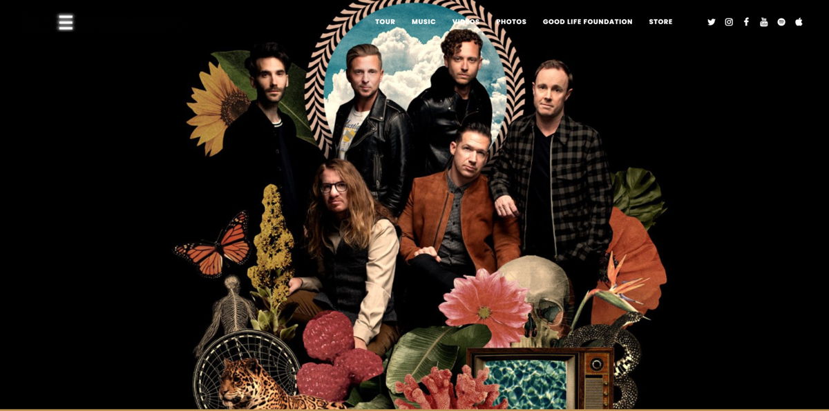 Screenshot of OneRepublic, from the band websites collection.