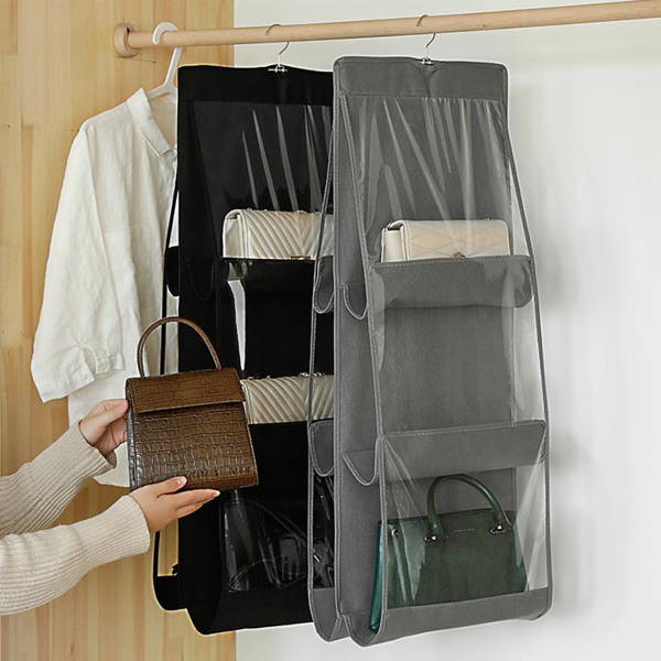 Foldable 3 level storage for handbag
