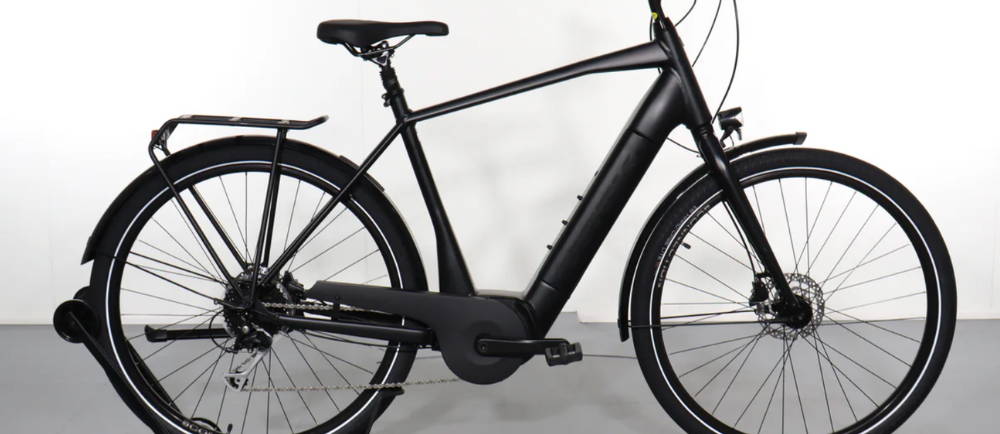 a black Trek Verve+ 3 electric city bike