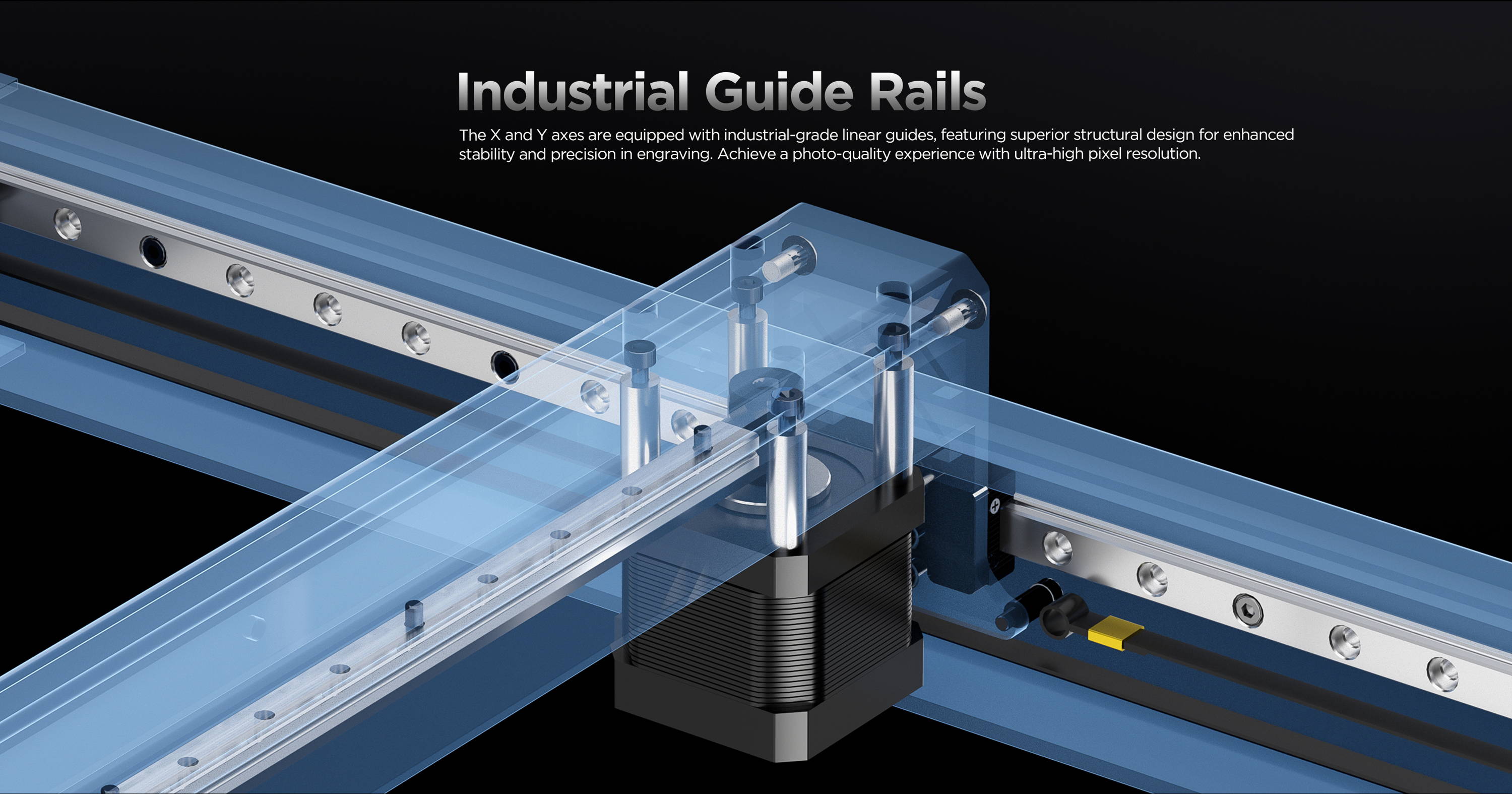 ACMER P2 20W laser engraving cutter machine-guide rails
