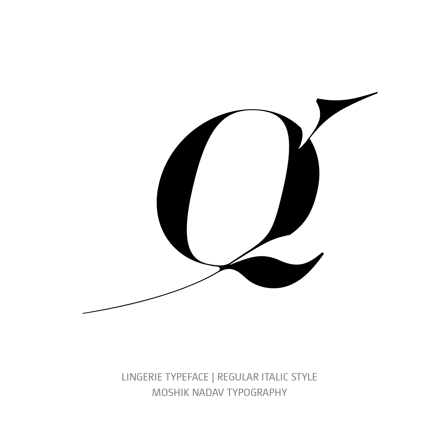 Lingerie Typeface Regular Italic q - Fashion fonts by Moshik Nadav Typography