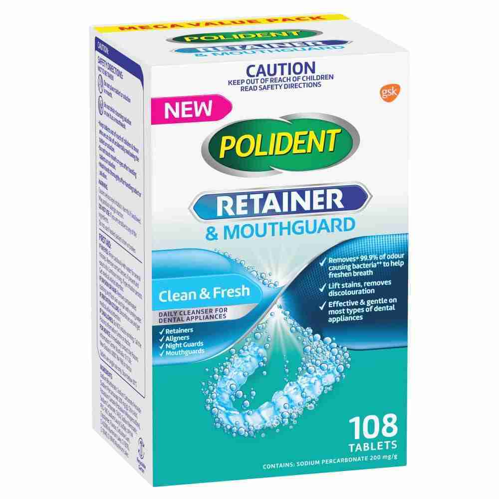 Polident Retainer & Mouthguard Daily Cleanser 108 Tablets