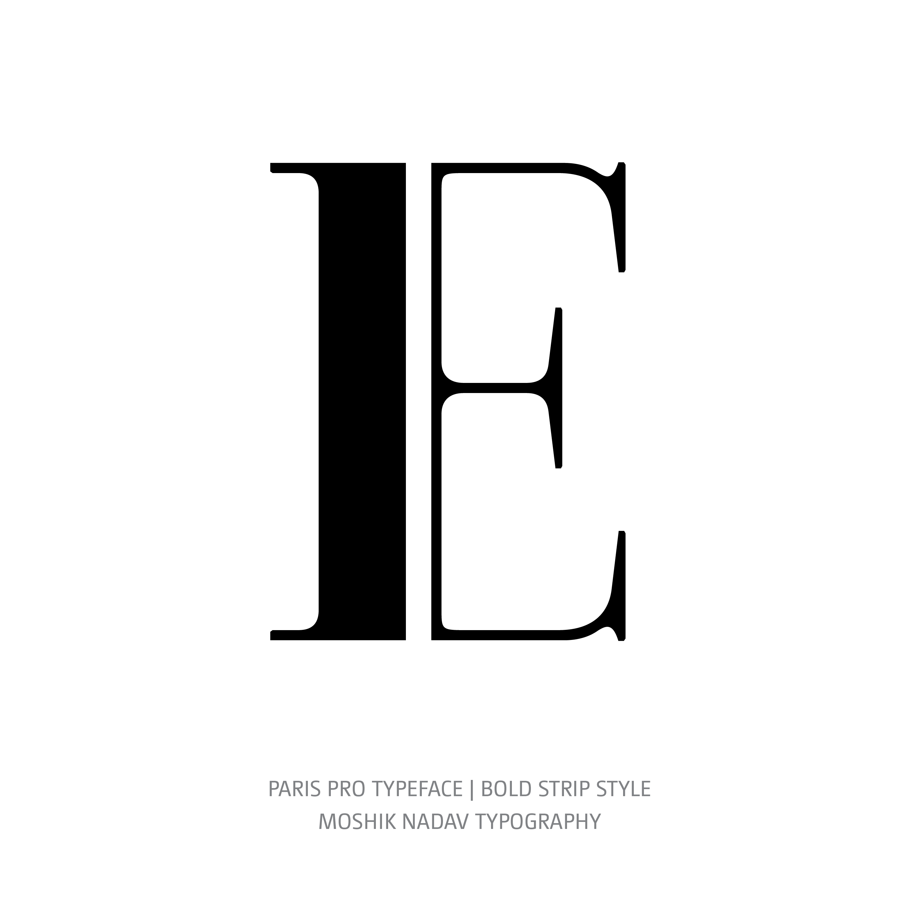 Paris Pro Typeface Bold Strip E
