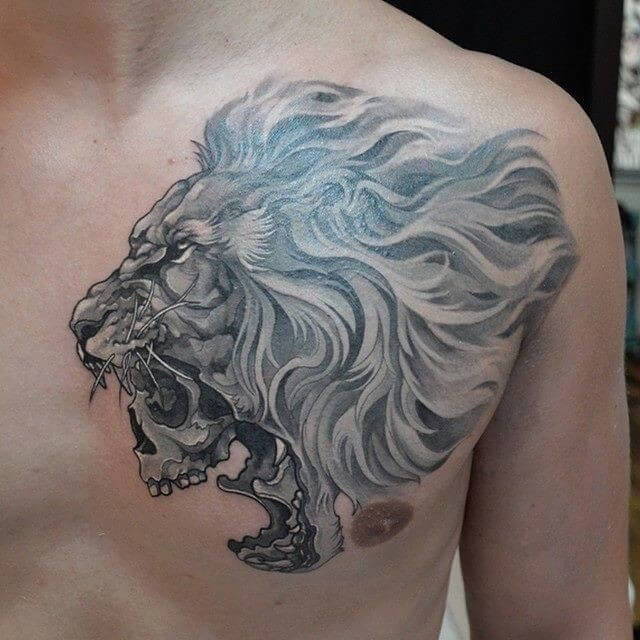 Tataouage Lion Tete De Mort