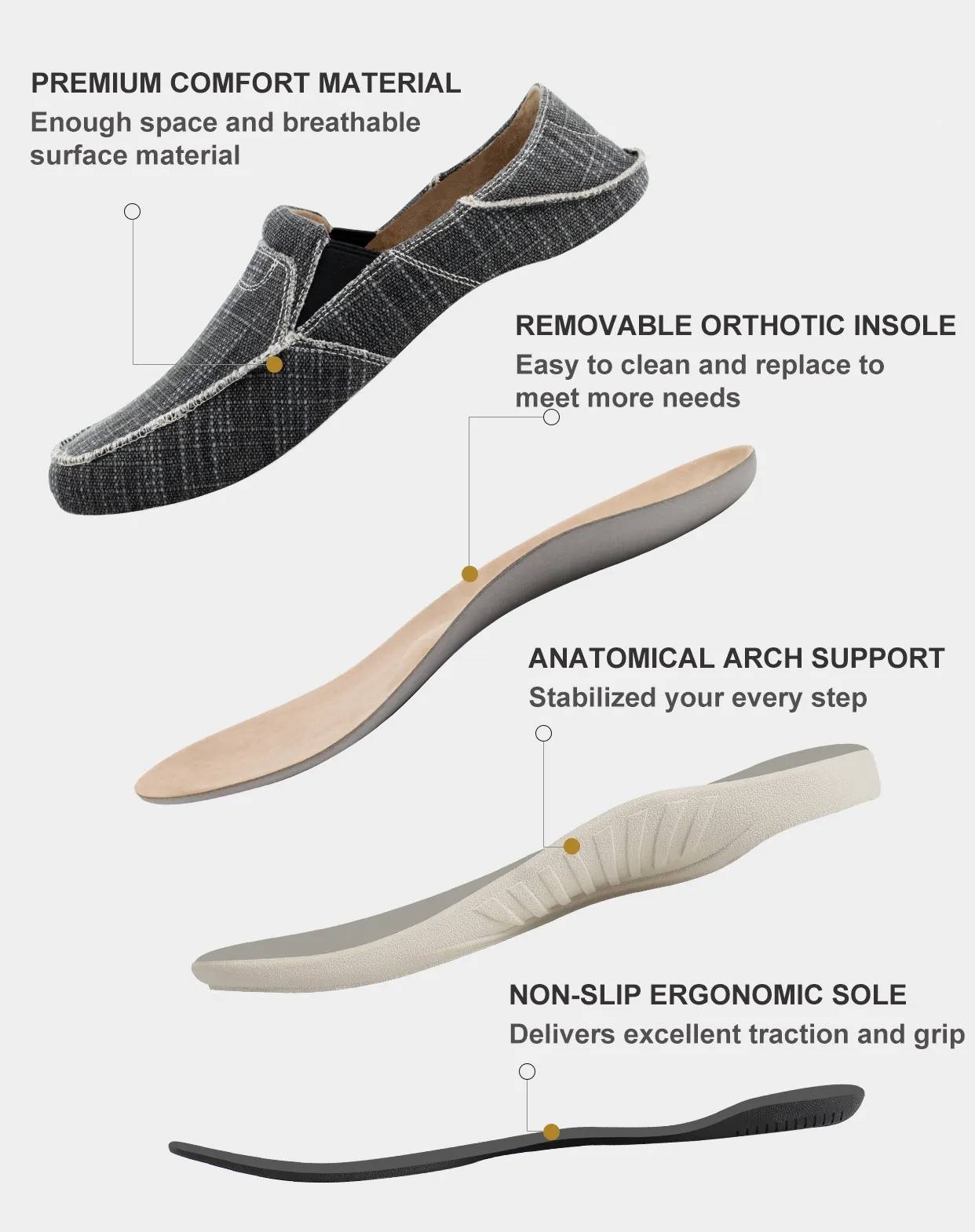 Shoes with Arch Support WALKHERO