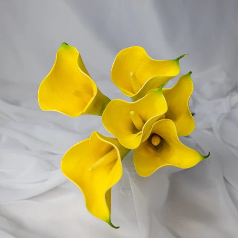 Bright Yellow Small Calla Lily - Realistic Artificial Flowers - Image 2