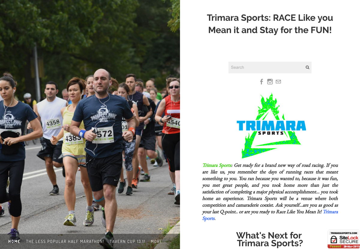 Screenshot of Trimara Sports, from the weebly websites collection.