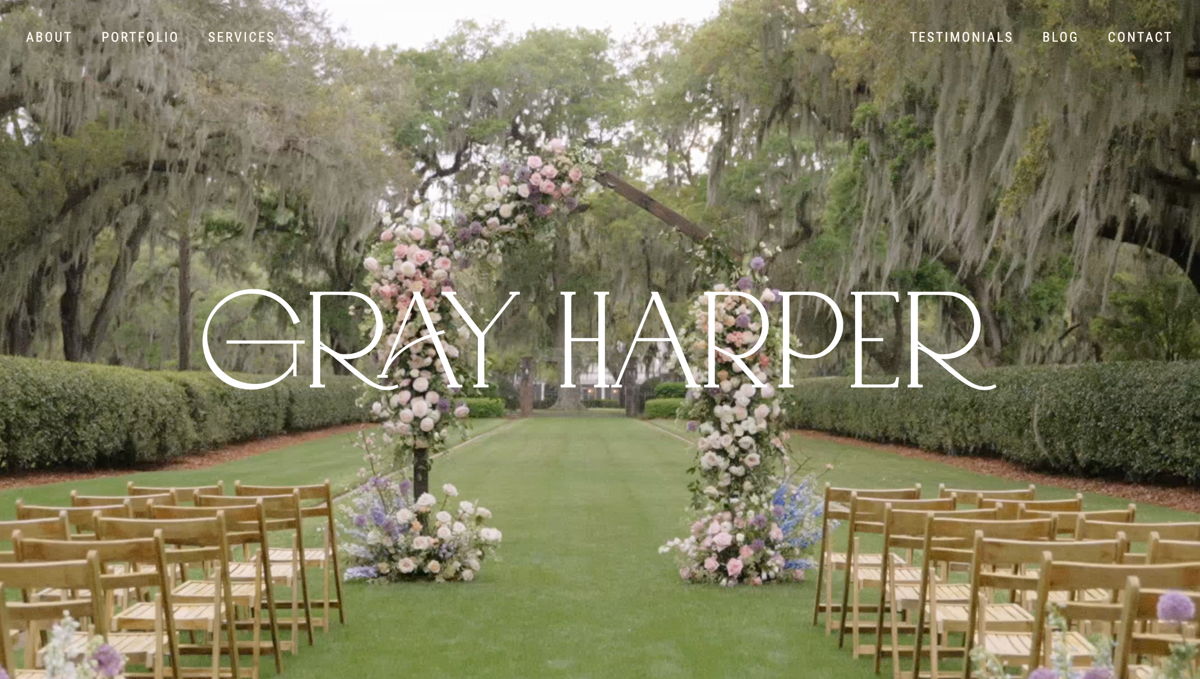 Screenshot of Gray Harper, from the florist & flower shop websites collection.