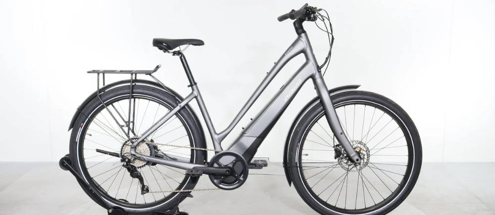 Specialized commuter e-bike on its stand