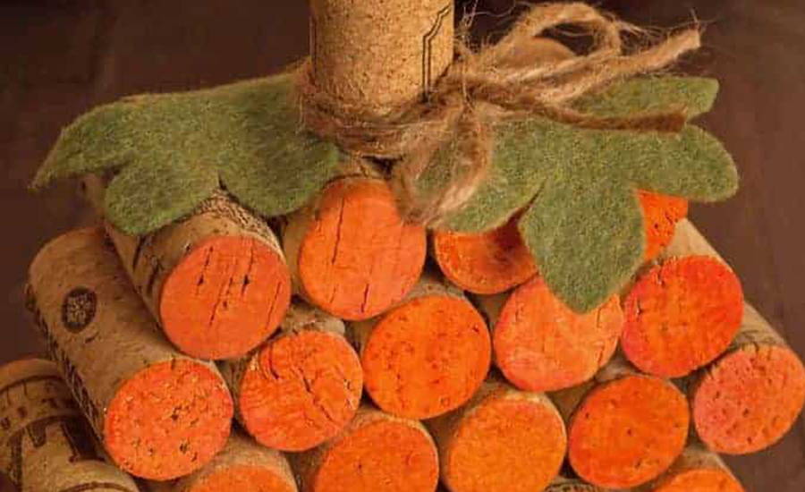 orange corks fall décor