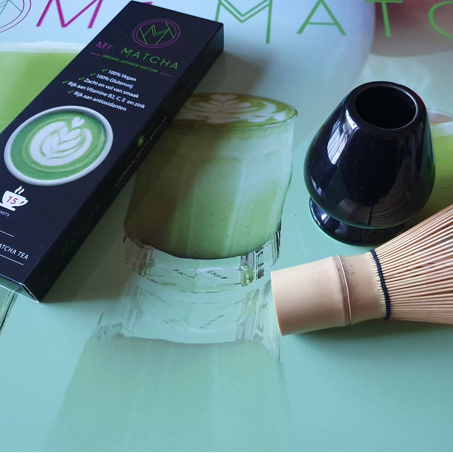 doosje matcha sachets met matchaklopper en houder, Ontdek de gezonde voordelen van Matcha-thee
