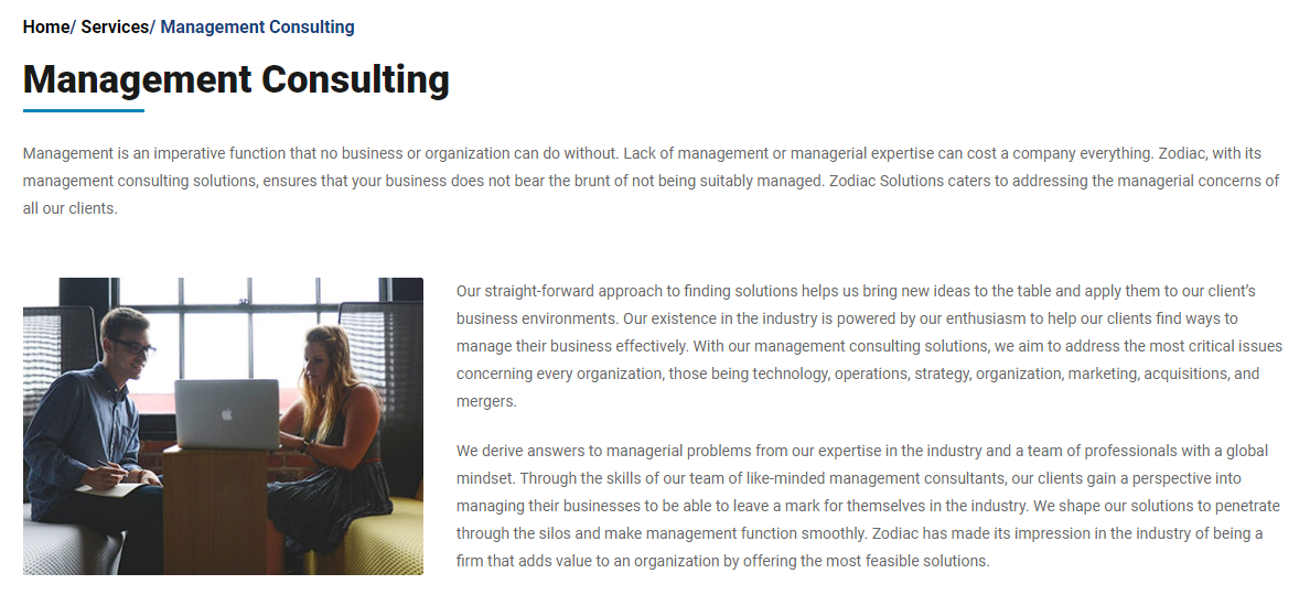 Zodiac Solutions product / service