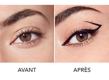 avant et après eyeliner noir waterproof Bourjois