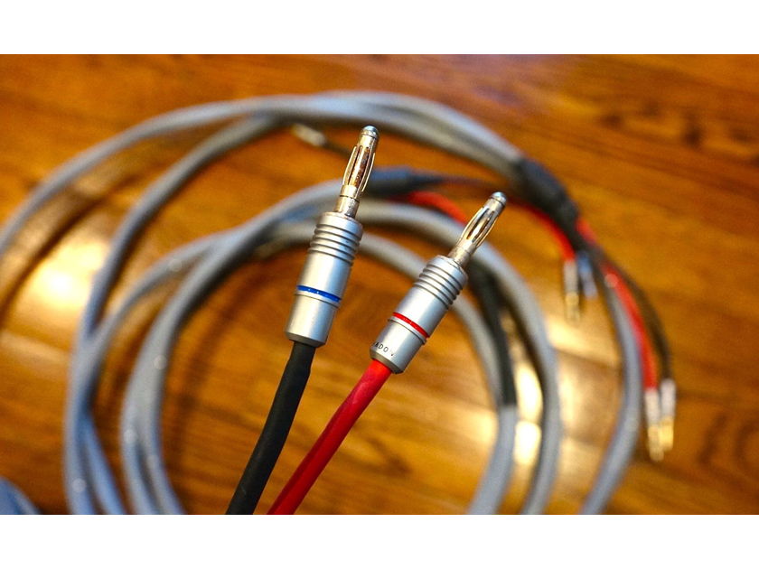 WyWires Silver  DEMO 2.5 Meter (9 feet tip to tip) Speaker Cables - Bananas