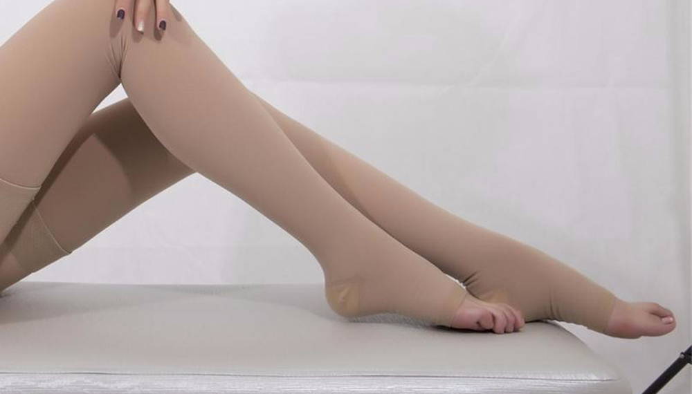 Thigh-High-Open-Toe-Compression-Socks-beige-color
