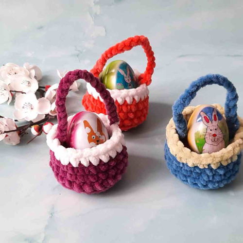 Easy Mini Easter Basket Crochet Pattern