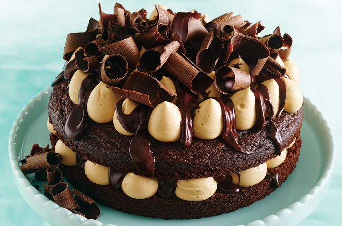 Caramel Whipped Cream Chocolate Cake