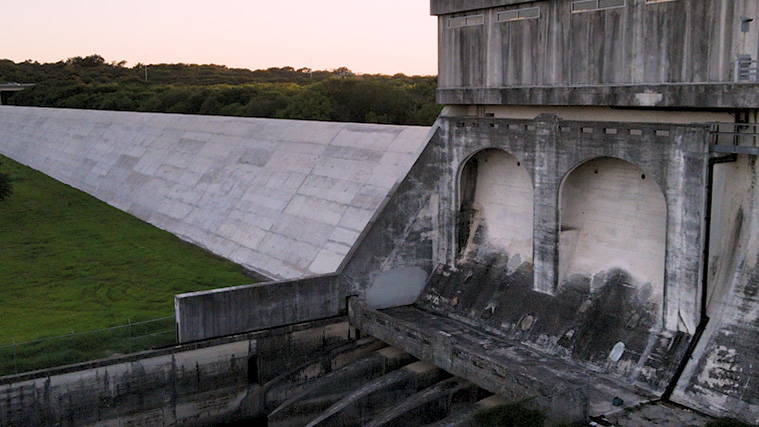 View of Olmos Dam after Application
