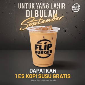 Flip Burger: Promo Ulang Tahun September 2019 sampai 09/30/2019