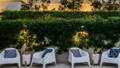 Outdoor entertaining area with garden lighting