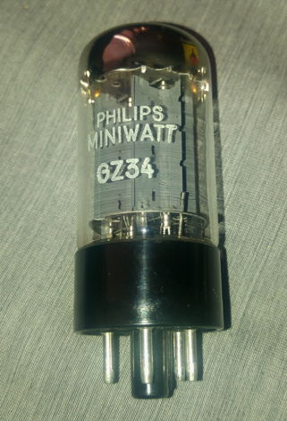 Mullard / Philips GZ34 5AR4 tube rectifier oo getter f3...