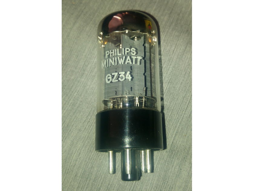 Mullard / Philips GZ34 5AR4 tube rectifier oo getter f32 B3J2 UK made, full tested top strong