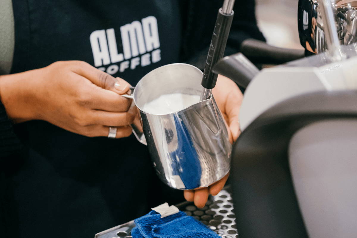 Milk being steamed