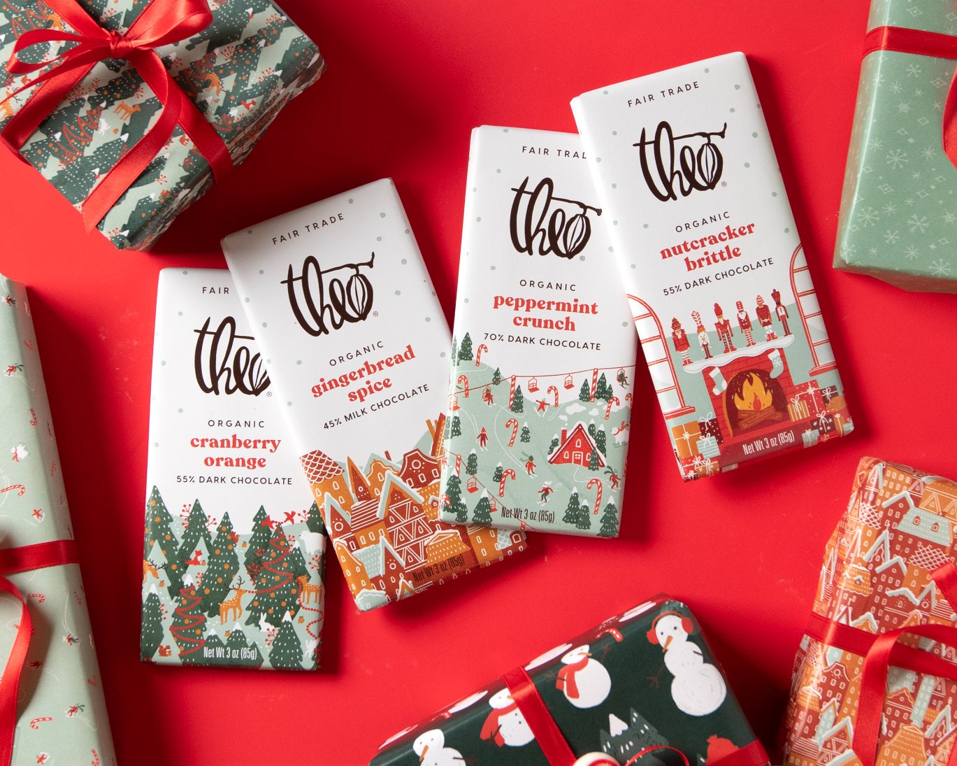 Theo Chocolate’s Holiday Redesign Looks Like Christmas and Tastes Like Success