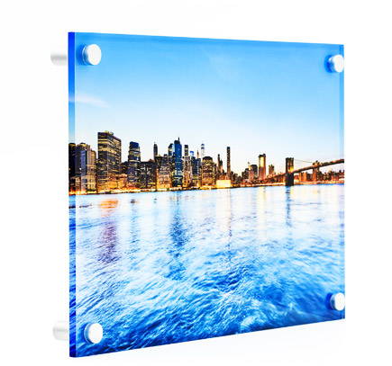 Acrylic prints with standoffs