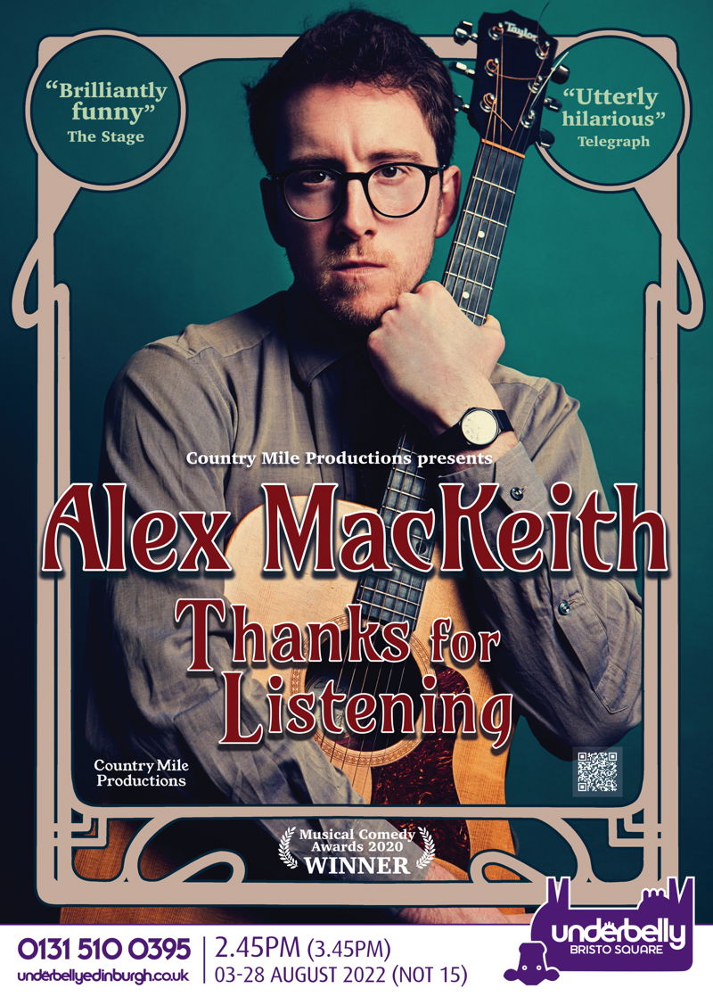 The poster for Alex MacKeith: Thanks for Listening
