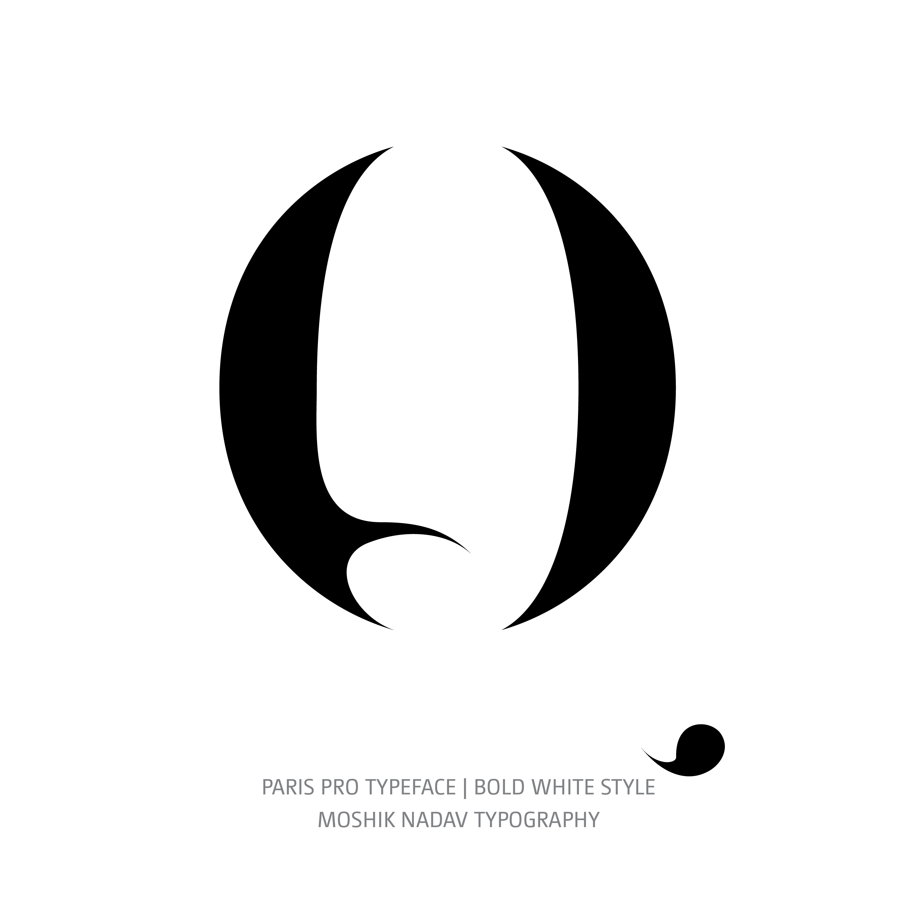Paris Pro Typeface Bold White Q