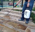 applying 4g surface guard protective coating on stone flooring