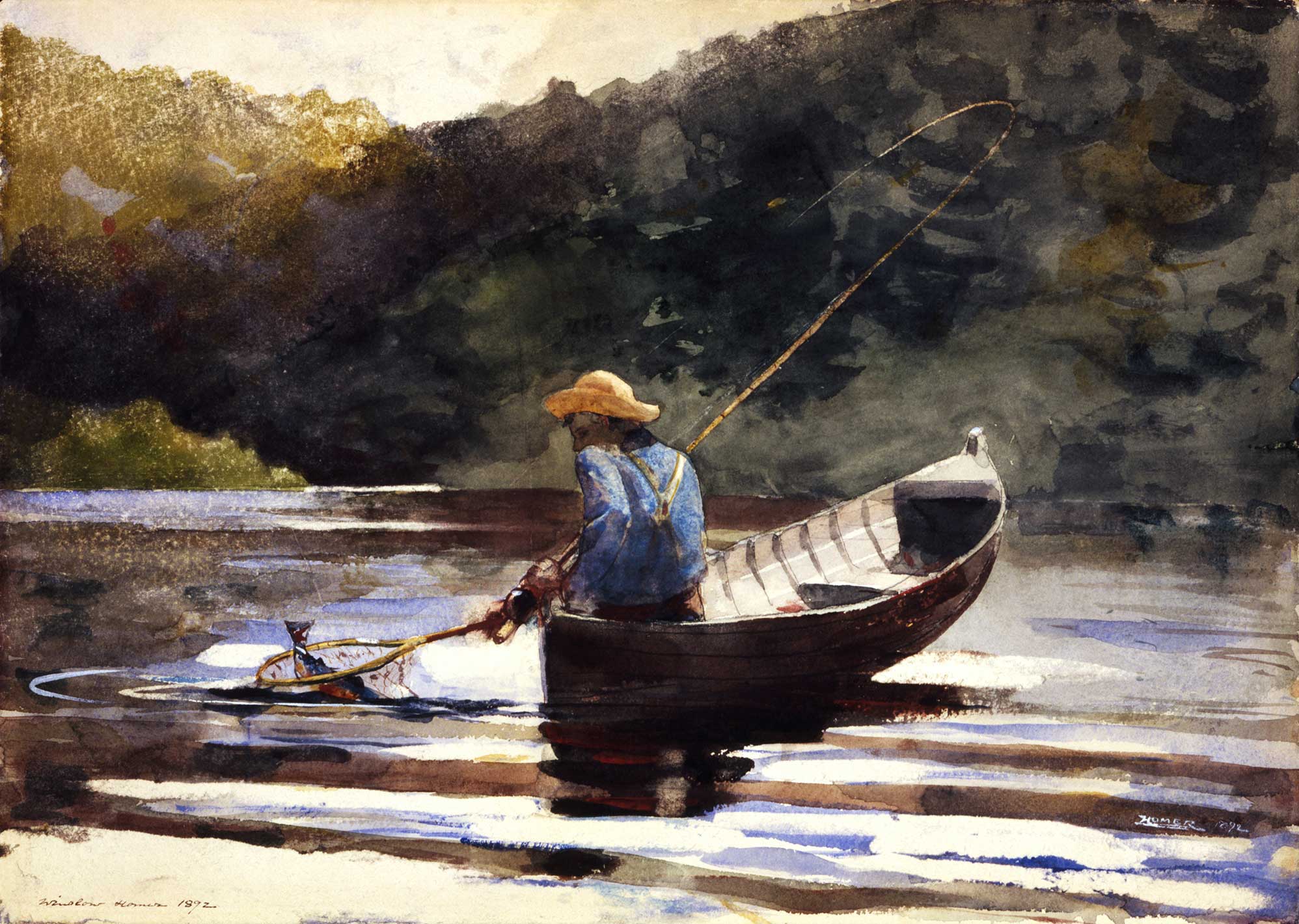 Winslow Homer (American, 1836–1910), Boy Fishing, (detail) 1892