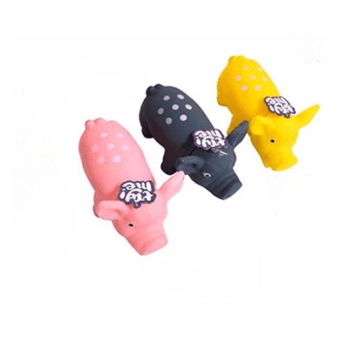 I Oink Vinyl Pig - Yellow, Dark Grey, Pink - Image 2
