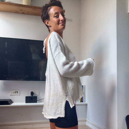 Strick-/Häkelmuster: Rückenfreier Sommerpullover