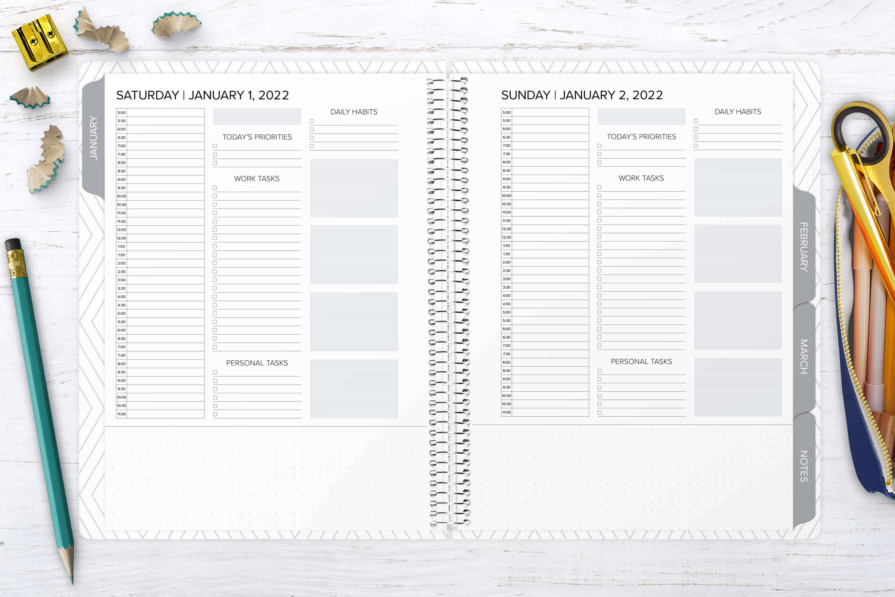 daily planner layout amplify planner