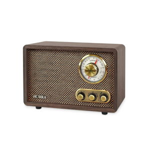 Victrola Retro Wood Bluetooth Radio with Built-in Speakers, Elegant & Vintage Design, Rotary AM/FM Tuning Dial, Wireless Streaming, Espresso