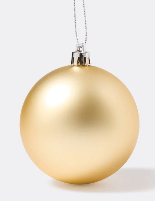 Gold Matte Shatterproof 80mm Bauble
