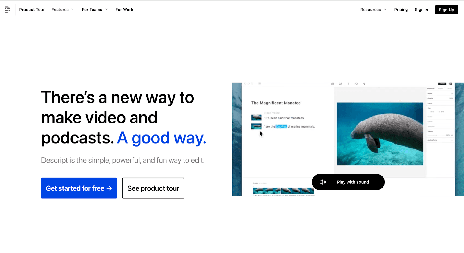 Twitter video tools: Descript