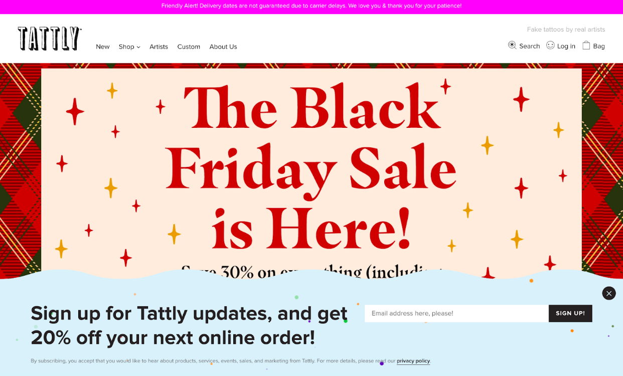 Tattly popup
