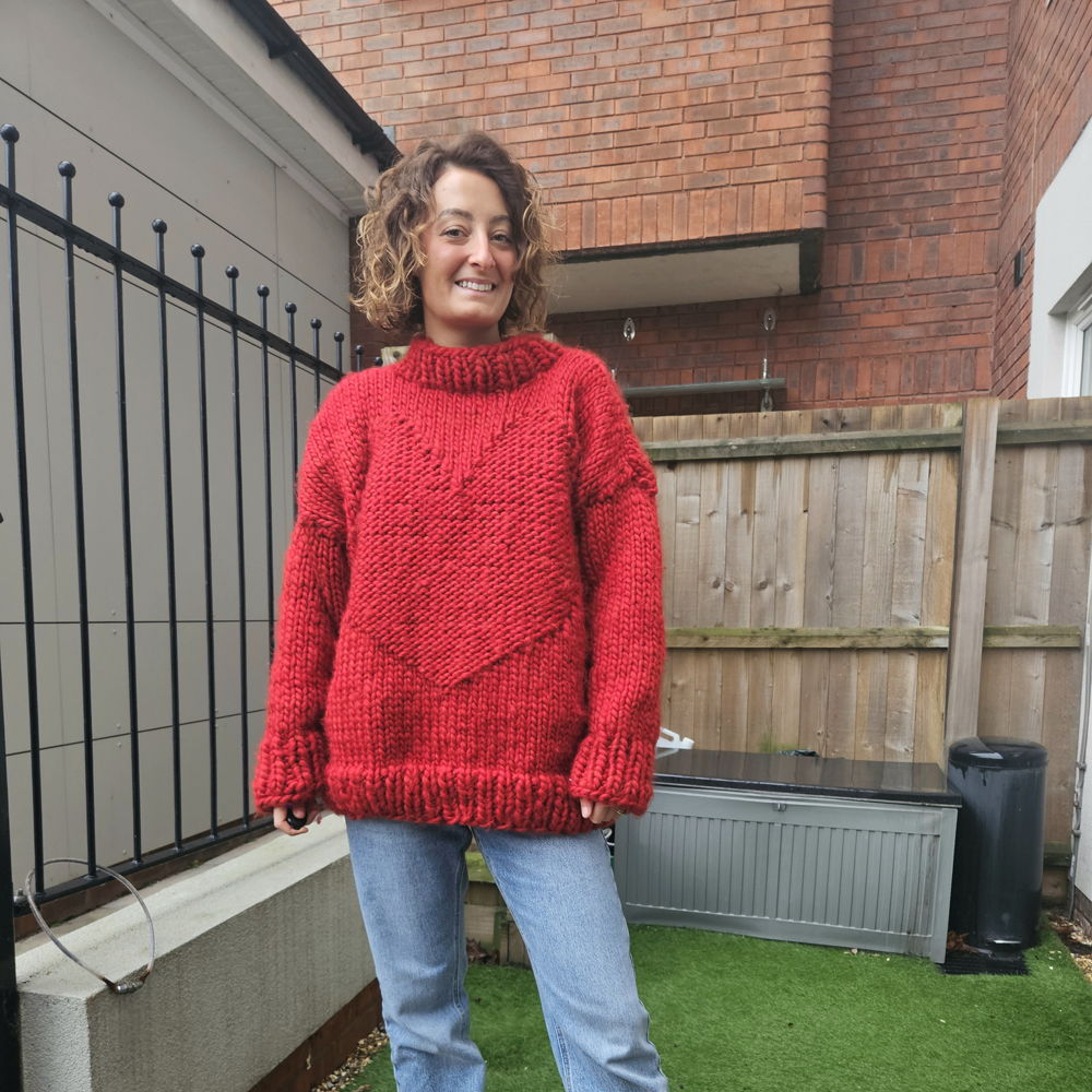 Giant Love Heart Sweater - Knitting Pattern
