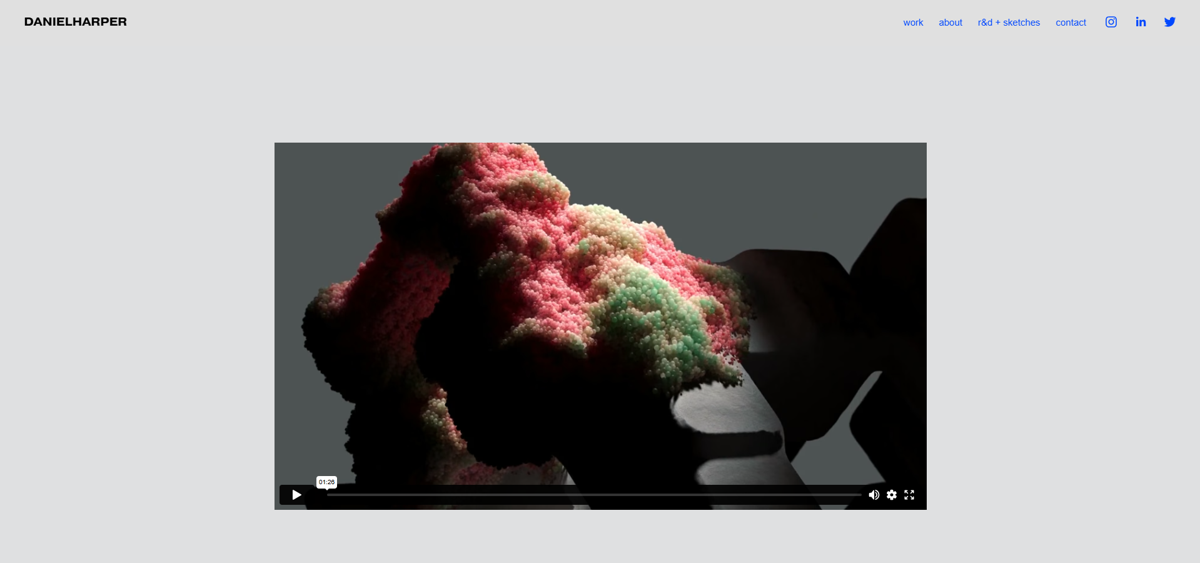 Screenshot of danielharper , from the 3d artist portfolios collection.