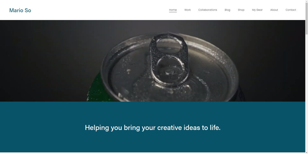 Screenshot of Mario So, from the videography websites collection.