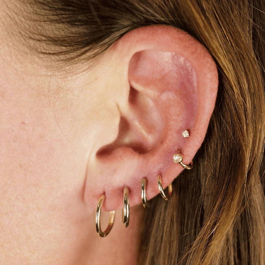 Gold Lock Hoop Earrings