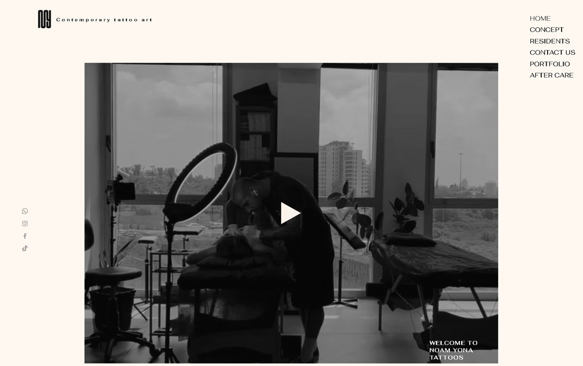 Screenshot of Noam Yona Tattoos, from the tattoo websites collection.