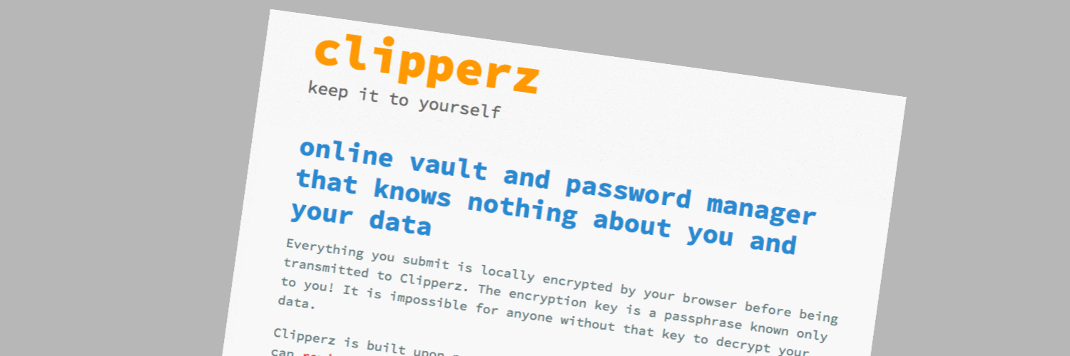 Clipperz Review - Slant