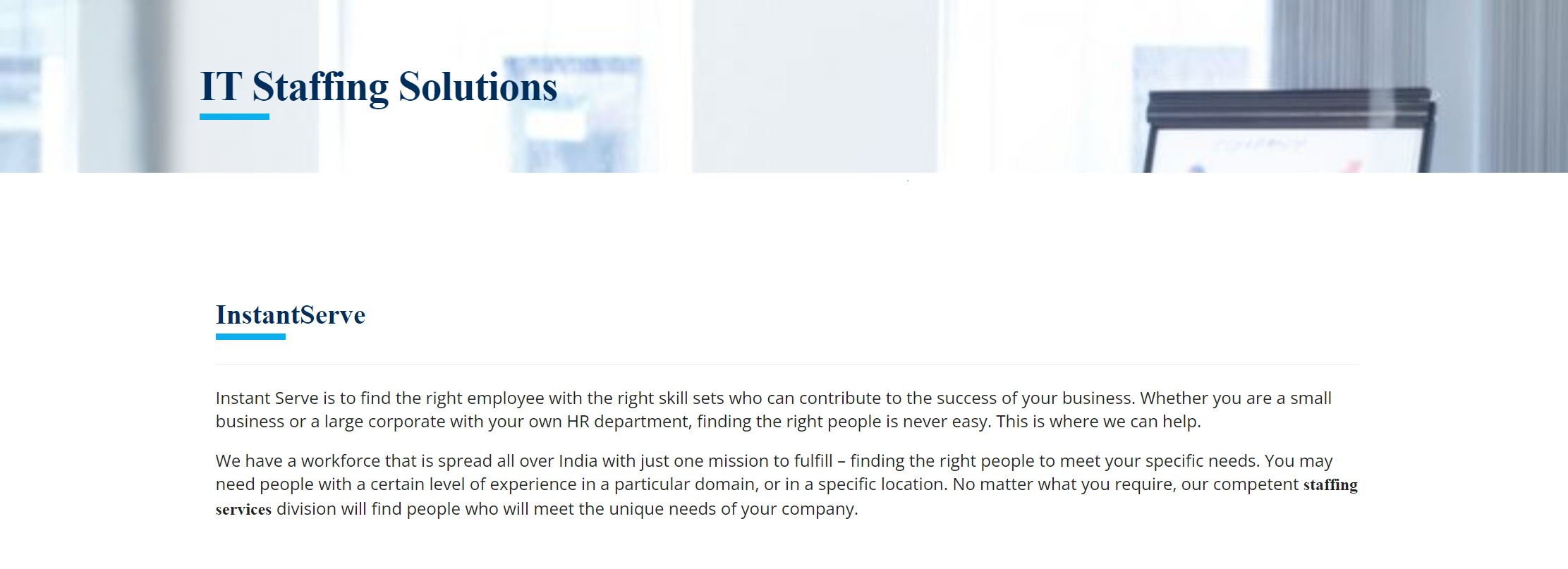 InstantServe product / service