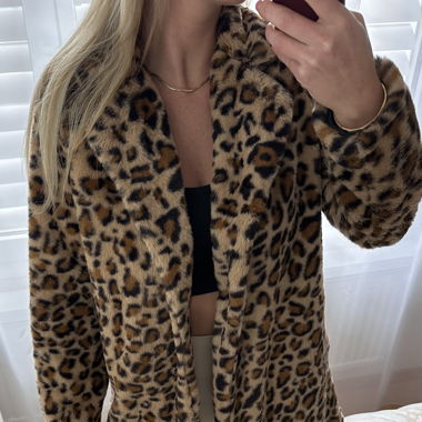 Damen Mantel Leoprint