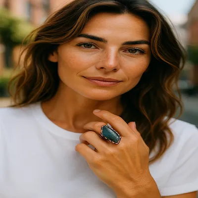 Labradorite Copper Ring