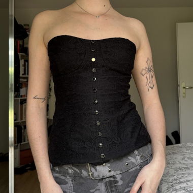 black corset with zipper 🖤